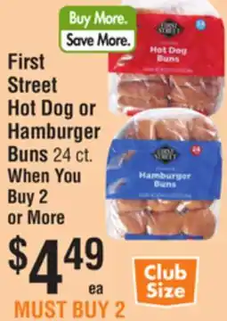 Smart & Final First Street Hot Dog or Hamburger Buns offer