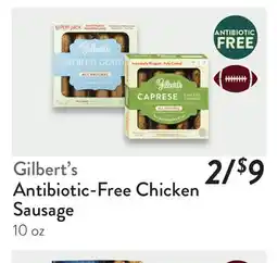 Fresh Thyme Gilbert's Antibiotic-Free Chicken Sausage offer