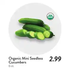 Fresh Thyme Organic Mini Seedless Cucumbers offer