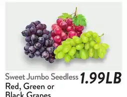 Fresh Thyme Red, Green or Black Grapes offer