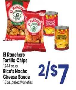 Jewel-Osco El Ranchero Tortilla Chips 12-14 oz. or Rico's Nacho Cheese Sauce 15 oz offer