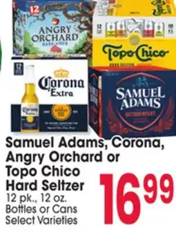 Jewel-Osco Samuel Adams, Corona, Angry Orchard or Topo Chico Hard Seltzer offer