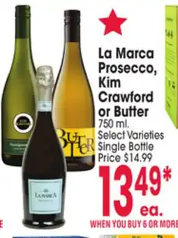 Jewel-Osco La Marca Prosecco, Kim Crawford or Butter offer