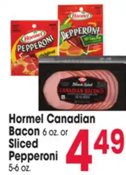 Jewel-Osco Hormel Canadian Bacon 6 oz. or Sliced Pepperoni 5-6 oz offer