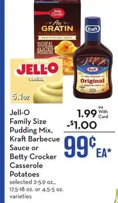 Mariano's Jell-O Family Size Pudding Mix, Kraft Barbecue Sauce or Betty Crocker Casserole Potatoes offer