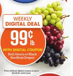 Mariano's Red, Green or Black Seedless Grapes offer