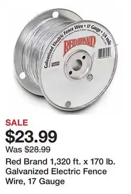 Tractor Supply Company Red Brand 1,320 ft. x 170 lb. Galvanized Electric Fence Wire, 17 Gauge offer