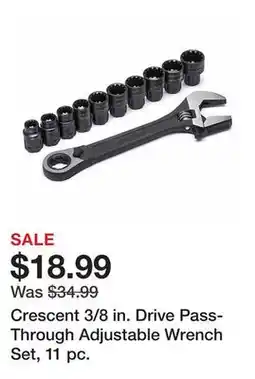 Tractor Supply Company Crescent 3/8 in. Drive Pass-Through Adjustable Wrench Set, 11 pc offer