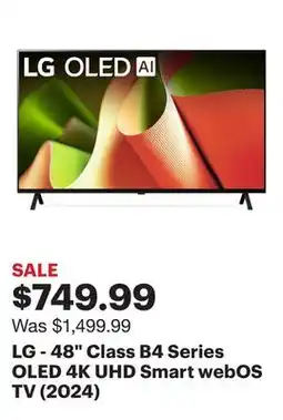 Best Buy LG - 48 Class B4 Series OLED 4K UHD Smart webOS TV (2024) offer
