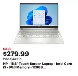 Best Buy HP - 15.6 Touch-Screen Laptop - Intel Core i3 - 8GB Memory - 128GB SSD - Natural Silver offer