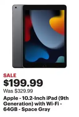 Best Buy Apple - 10.2-Inch iPad (9th Generation) with Wi-Fi - 64GB - Space Gray offer