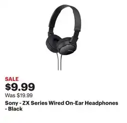 Best Buy Sony - ZX Series Wired On-Ear Headphones - Black offer