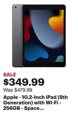 Best Buy Apple - 10.2-Inch iPad (9th Generation) with Wi-Fi - 256GB - Space Gray offer
