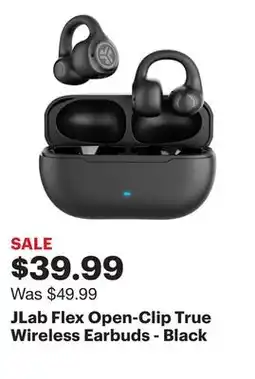 Best Buy JLab Flex Open-Clip True Wireless Earbuds - Black offer