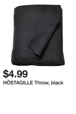 Ikea HÖSTAGILLE Throw, black offer
