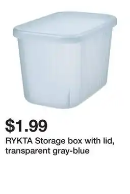 Ikea RYKTA Storage box with lid, transparent gray-blue offer