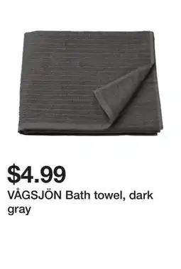 Ikea VÅGSJÖN Bath towel, dark gray offer