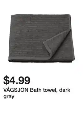 Ikea VÅGSJÖN Bath towel, dark gray offer