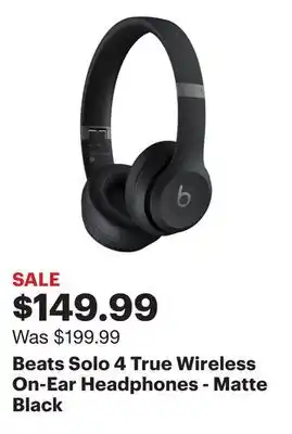 Best Buy Beats Solo 4 True Wireless On-Ear Headphones - Matte Black offer