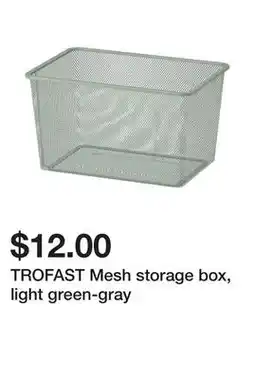 Ikea TROFAST Mesh storage box, light green-gray offer