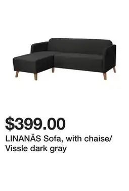 Ikea LINANÄS Sofa, with chaise/Vissle dark gray offer