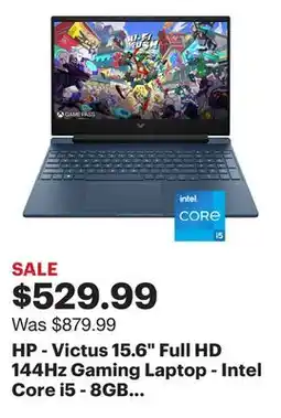 Best Buy HP - Victus 15.6 Full HD 144Hz Gaming Laptop - Intel Core i5 - 8GB Memory - NVIDIA GeForce RTX 3050 - 512GB SSD - Performance offer