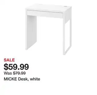 Ikea MICKE Desk, white offer