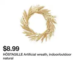 Ikea HÖSTAGILLE Artificial wreath, indoor/outdoor natural offer