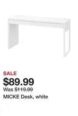 Ikea MICKE Desk, white offer
