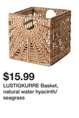 Ikea LUSTIGKURRE Basket, natural water hyacinth/seagrass offer