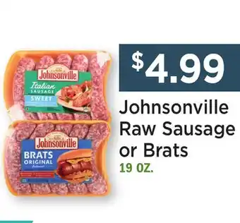 Heinen's Johnsonville Raw Sausage or Brats offer