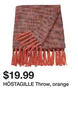 Ikea HÖSTAGILLE Throw, orange offer