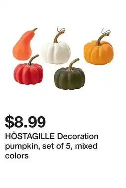 Ikea HÖSTAGILLE Decoration pumpkin, set of 5, mixed colors offer