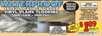 Ollie's LUXURY Vinyl PLANK FLooring offer