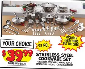 Ollie's STAINLESS STEEL COOKWARE SET offer