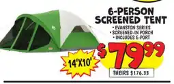Ollie's COLEMAN 6-PERSON SCREENED TENT offer