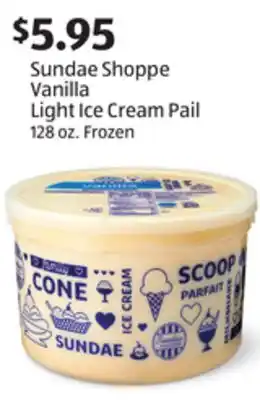 Aldi Sundae Shoppe Vanilla Light Ice Cream Pail offer