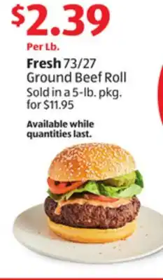 Aldi Fresh 73/27 Ground Beef Roll offer