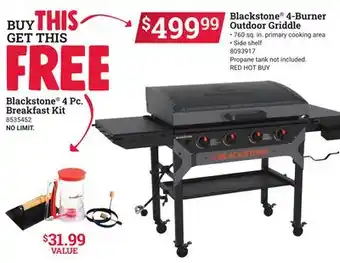 Ace Hardware Blackstone 4-Burner Outdoor Griddle offer