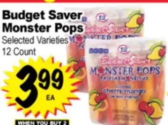 Superior Grocers Budget Saver Monster Pops offer