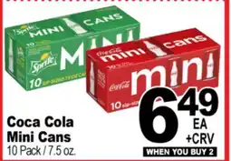 Superior Grocers Coca Cola Mini Cans offer