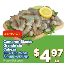 El Super Fresh 36-40 Ct. White Shrimp Headless offer
