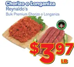 El Super Fresh Reynaldo's Bulk Premium Chorizo o Longaniza offer