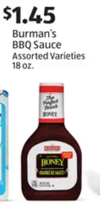 Aldi Burman's BBQ Sauce offer