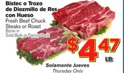 El Super Fresh Fresh Beef Chuck Steaks or Roast offer