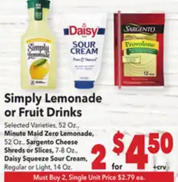 Vallarta Supermarkets Simply Lemonade or Fruit Drinks offer