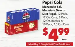 Vallarta Supermarkets Pepsi Cola offer