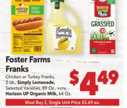 Vallarta Supermarkets Foster Farms Franks offer