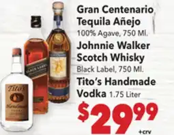 Vallarta Supermarkets Gran Centenario Tequila Añejo offer