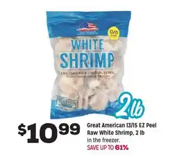 Grocery Outlet Great American l3I15 EZ Peel Raw White Shrimp, 2 Ib offer